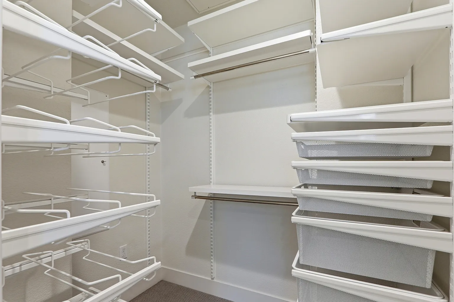 Walk-in closet with built-in shelving